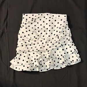 💥NI💥 Polka Dot Ruffle Skirt - Black and White